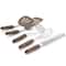 Martha Stewart 5-Piece Taupe Stainless Steel and Silicone Kitchen Utensil Tool Set